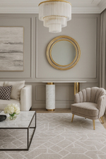 Стол-консоль Ist Casa Прима, 120х40х85 см, белый мрамор, золото