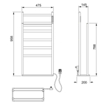 Полотенцесушитель электрический напольный WONZON & WOGHAND ESSEN, Темный графит (WW-A407-GM)
