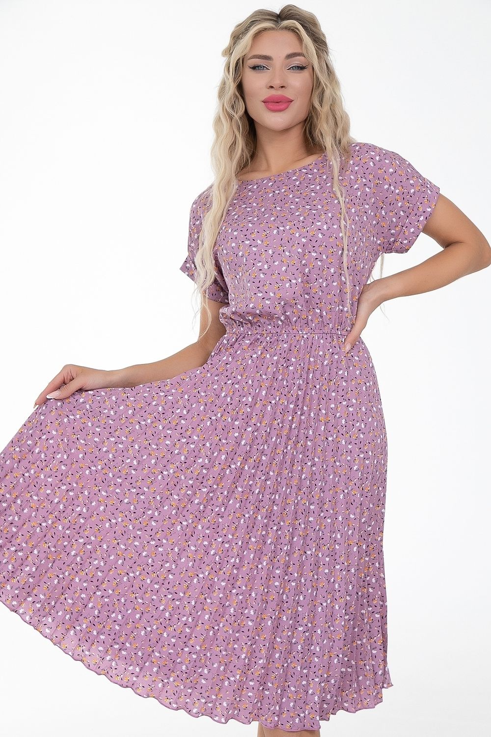 Платье Летнее (гофре,сирень) Diolche (Акция)