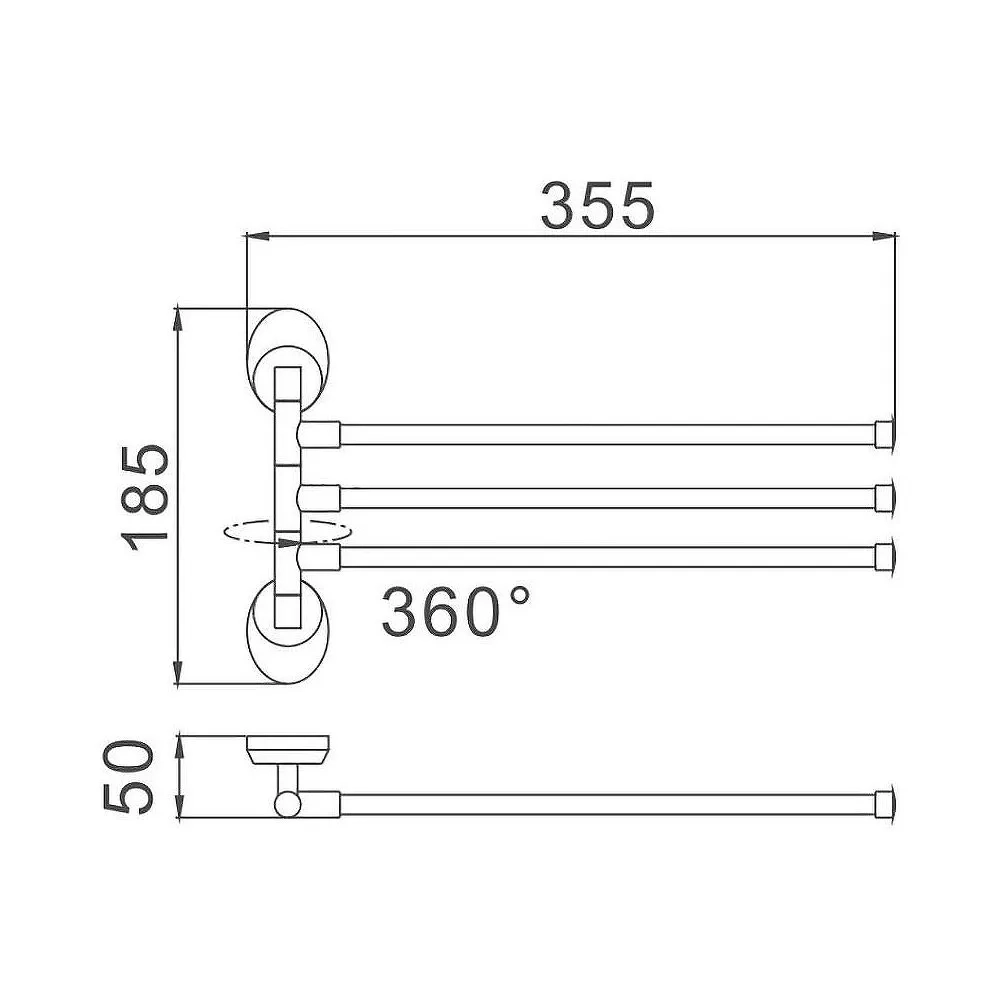 Полотенцедержатель 3-е рога HB1613 HAIBA
