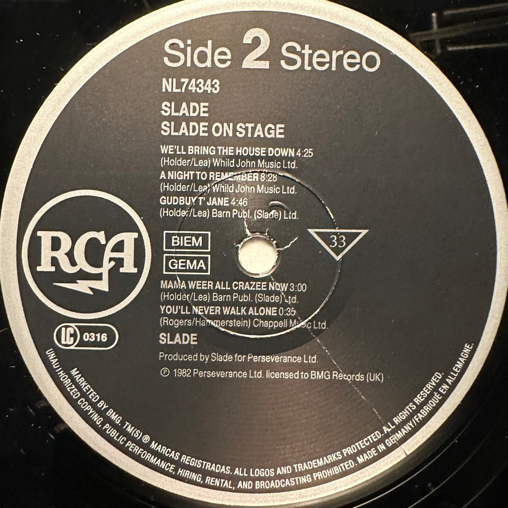 Slade - Slade On Stage (Германия 1990г.)