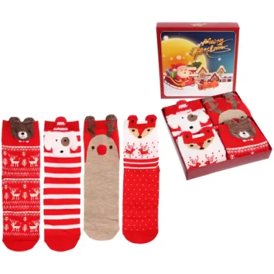 Носки женские в подарочной коробке 4шт «Fashion ZIMA», 4 дизайна, р36-39