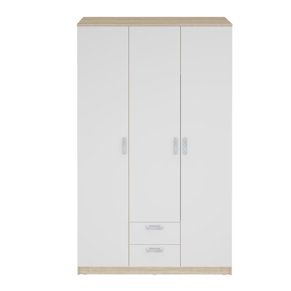 Шкаф гардеробный 1350 Салоу (дуб сонома/перламутр), МФ 1+1