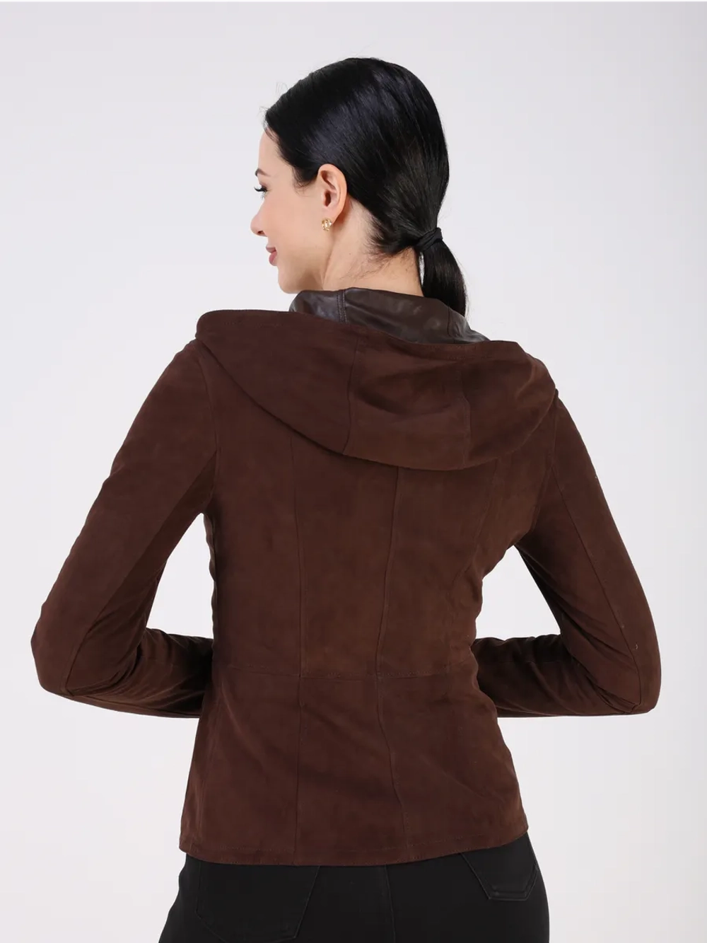 Куртка демисезонная замшевая двухсторонняя с капюшоном