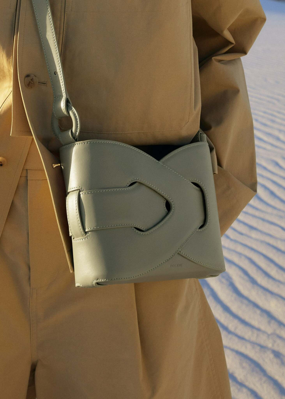 Сумка Polene NODDE EDITION SMOOTH OLIVE