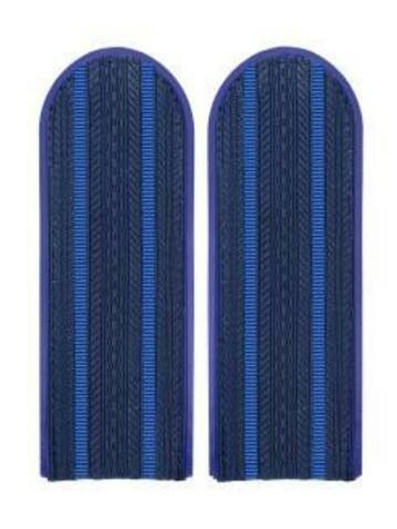 Погоны Юстиция темно-синие 2 васильковых просвета (пластик)