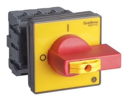 Выключатель-разъединитель 4п 25А IP20 с красн. рукоят. на дверцу 4 винта 1 замок SE MSD25460R