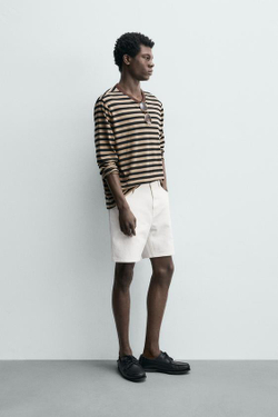 ZARA ДЖИНСОВЫЕ ШОРТЫ REGULAR FIT, БЕЛЫЙ