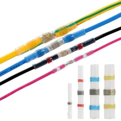 Термоусадка для проводов с припоем и клеевым слоем 100 шт, набор термоусадочных трубок 0.25-6 мм