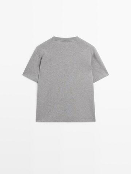 Massimo Dutti Футболка из 100% хлопка, серый