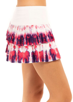 Теннисная юбка Lucky in Love Novelty Sunburst Pleated Scallop Skirt - разноцветный