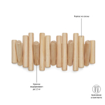 Вешалка настенная picket, 5 крючков, натуральное дерево