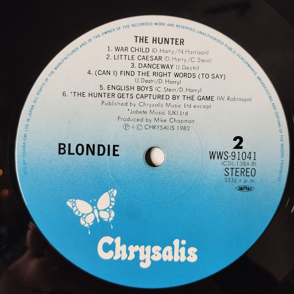 Винтажная виниловая пластинка LP Blondie The Hunter (Japan 1982) (Obi Copy) Orchid Club