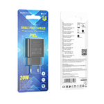 Сетевая зарядка с поддержкой быстрой зарядки PD 3А 20Вт USB-C BOROFONE BA71A  черный