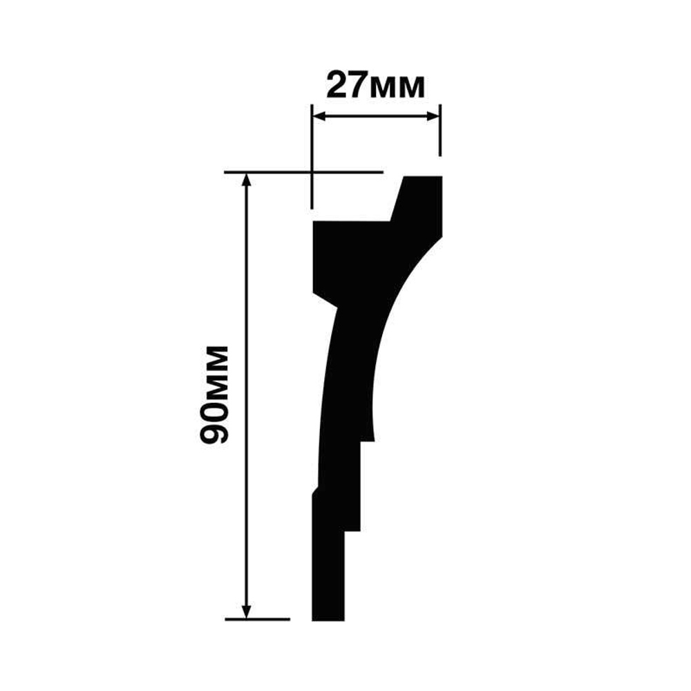 Карниз A90V2 (90х27х2000мм). Дюрополимер / композит. HI WOOD (Корея)