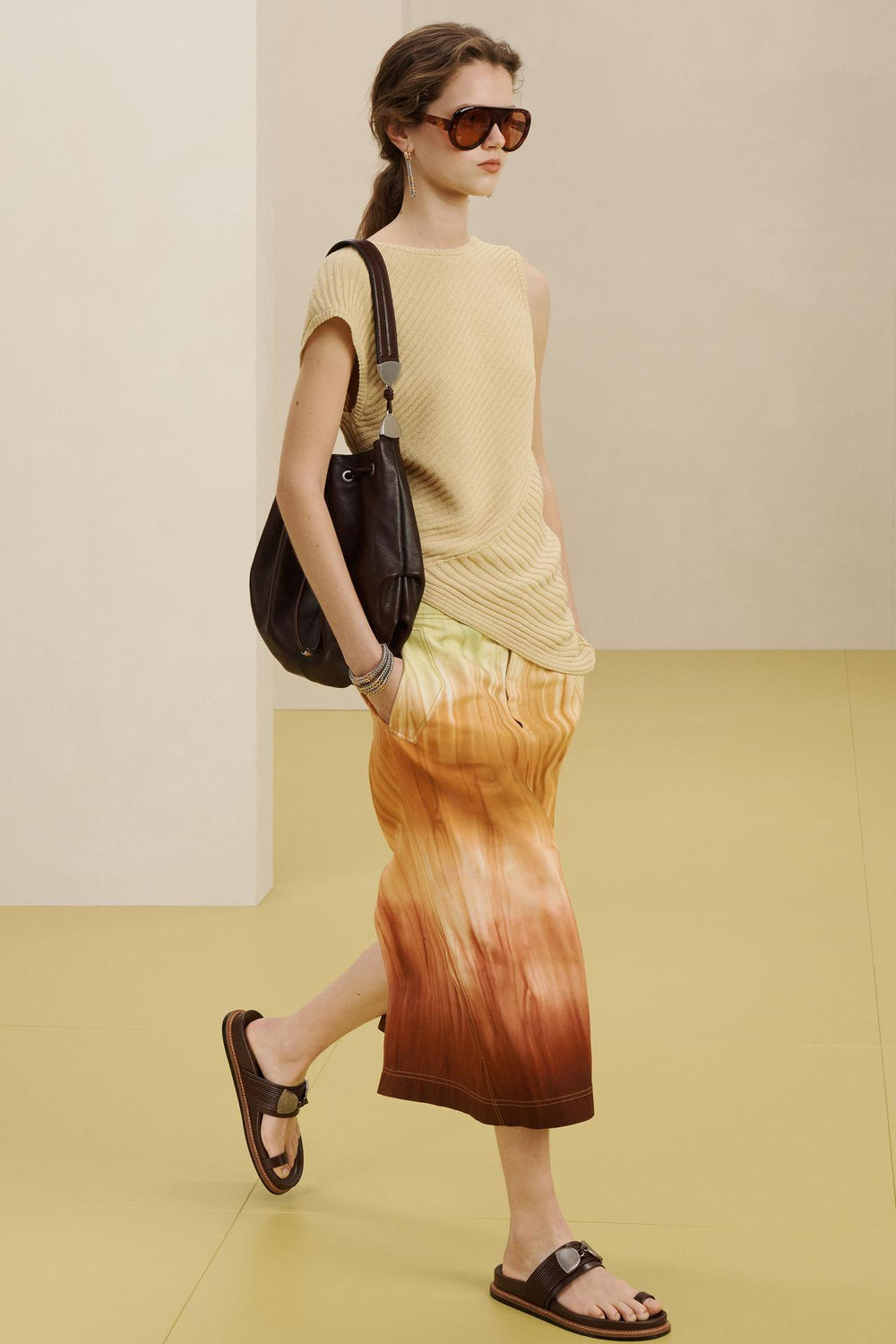 ZARA ТОП С КРУГЛЫМ ВЫРЕЗОМ, ЦВЕТ СЛИВОЧНОГО МАСЛА