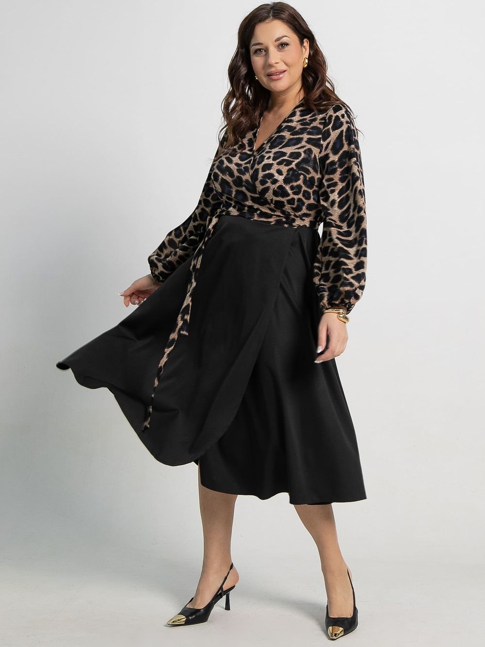 Платье Клеопатра (черное/лео) П15226-13М LT Collection