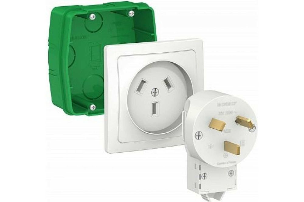 Силовой комплект: розетка, вилка Schneider Electric Blanca С/У Белый 32 А, 250 В BLNSK013231