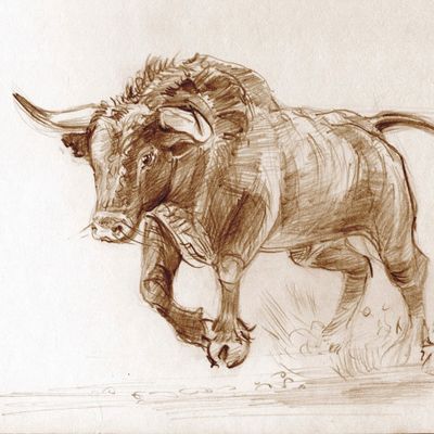 бык коричневый