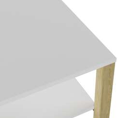 Стол журнальный Матео белый/дуб янтарный