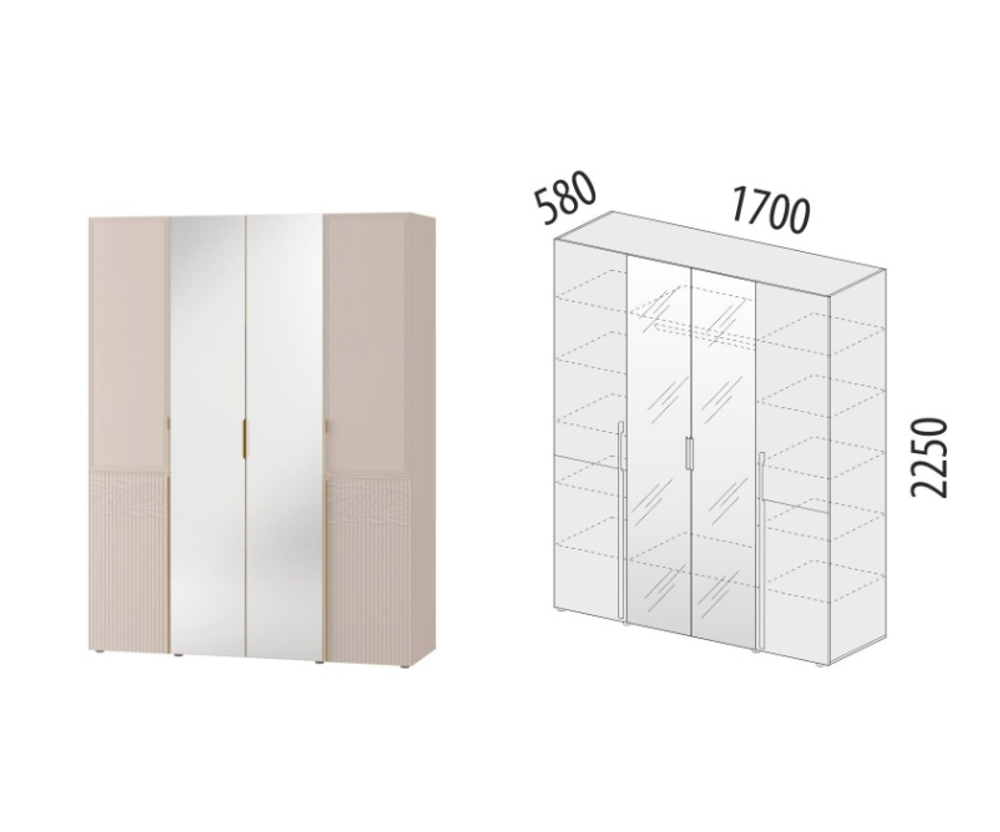 Флоренция-904 (DaVita) 904.14 Шкаф четырехдверный