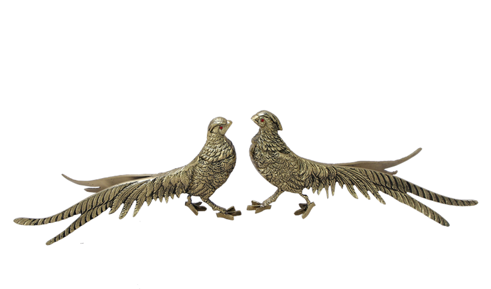 Bello De Bronze Статуэтка Фазаны пара, золото