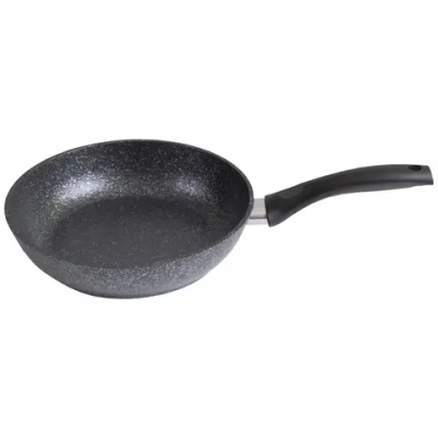 Сковорода 26*6см с ручкой «Мраморная» (темный мрамор) смт262а