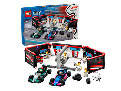 LEGO City 60444 «Гараж F1 для Mercedes-AMG и Alpine» — пит-стоп и обслуживание болидов