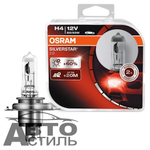 Автолампа H4 12V 60/55W P43t Osram  + 60% SILVERSTAR (64193SV2-HCB_ DuoBox) к-т