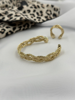 Браслет разъемный косы, оттенок золото