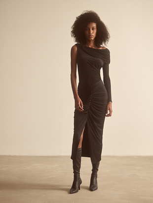 Боди из трикотажа асимметричного кроя