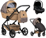 Детская коляска Tutis Viva 6 Plus Wild Elegance 3 в 1 с автокреслом Elo Lux EduSky Black Savannah Brown