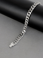 Мужской браслет из стали, панцирное плетение