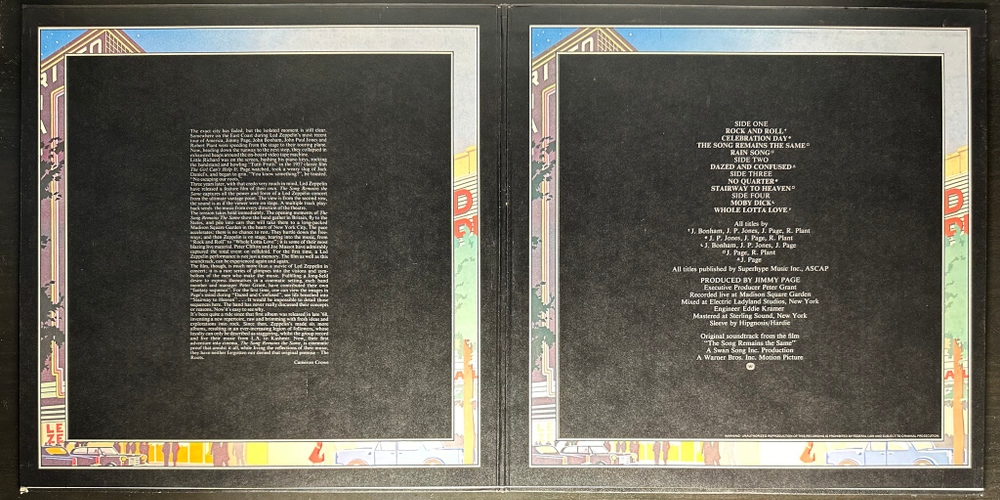 Led Zeppelin ‎– The Soundtrack From The Film The Song Remains The Same 2LP (Япония 1976г.)