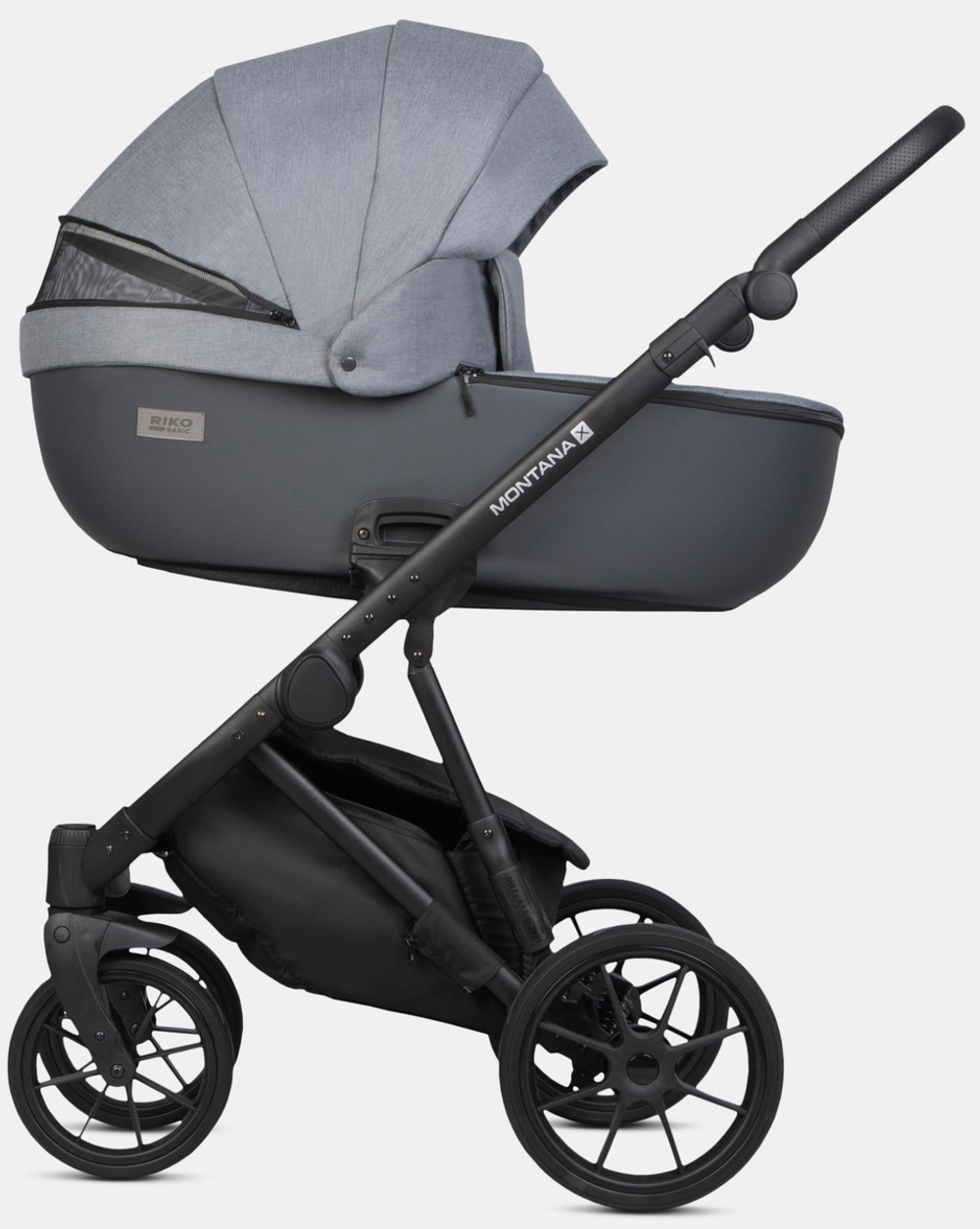 Детская коляска Riko Basic Montana Plus X 3 в 1 40 Graphite (графит+серый)