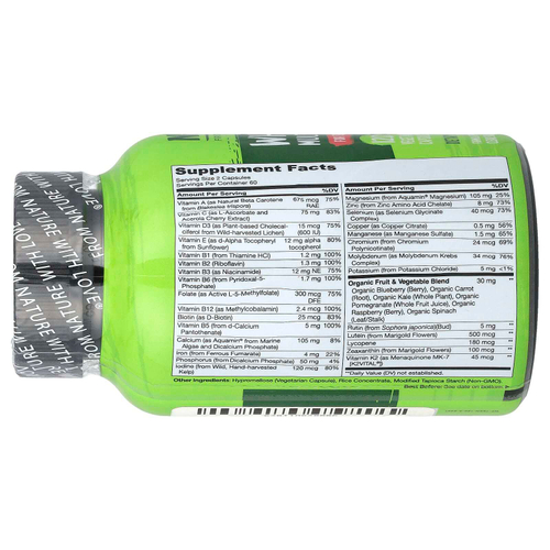 NATURELO, мультивитамины из цельных продуктов для подростков, 120 вегетарианских капсул