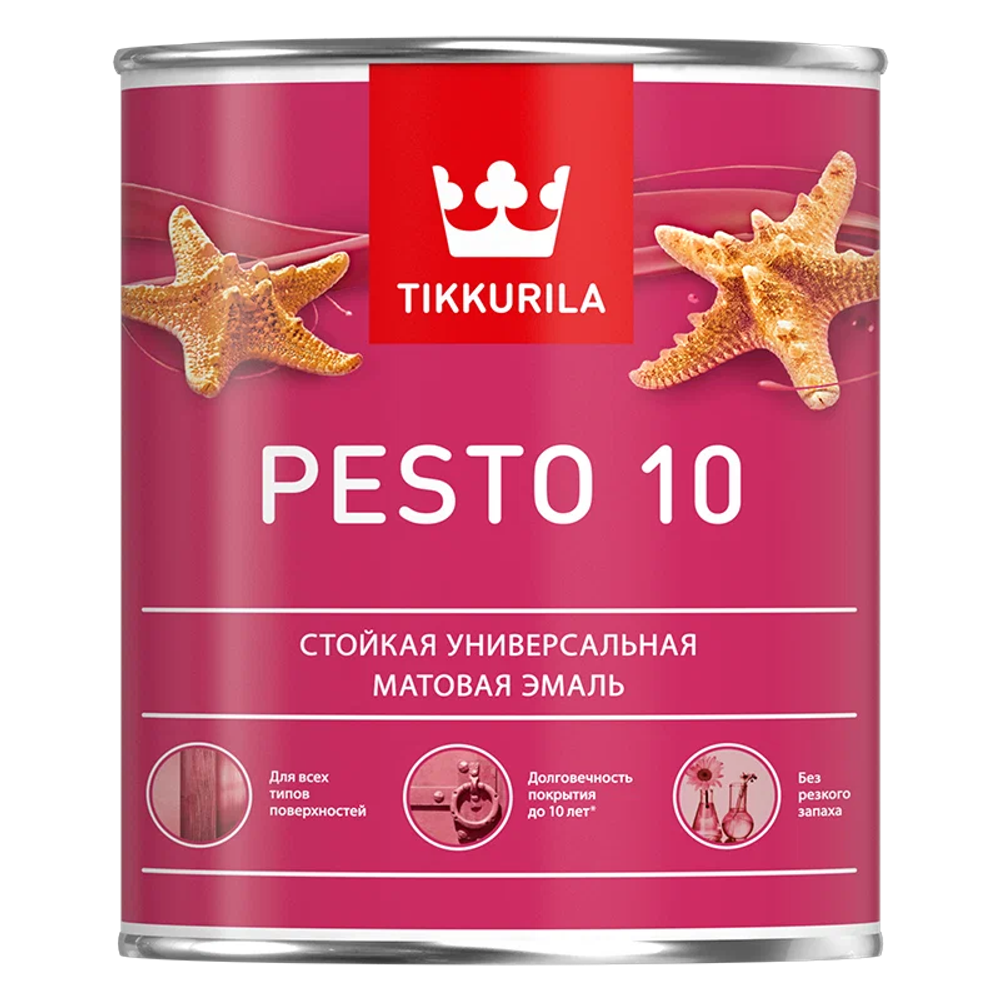 Эмаль Tikkurila PESTO 10 База С  (0,9л) Под колеровку