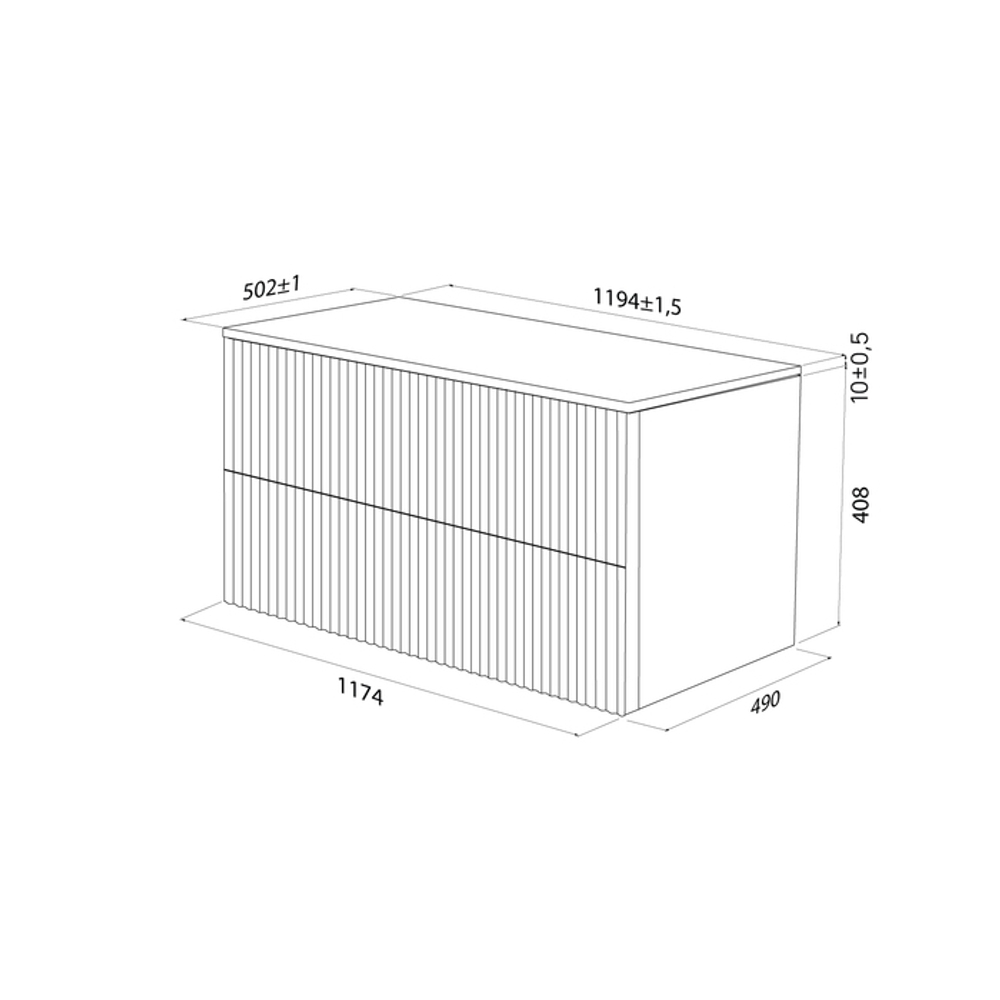 Тумба подвесная IDDIS Aiger, со столешницей без отверстий, 120 см, белый, AIG12W1i95K