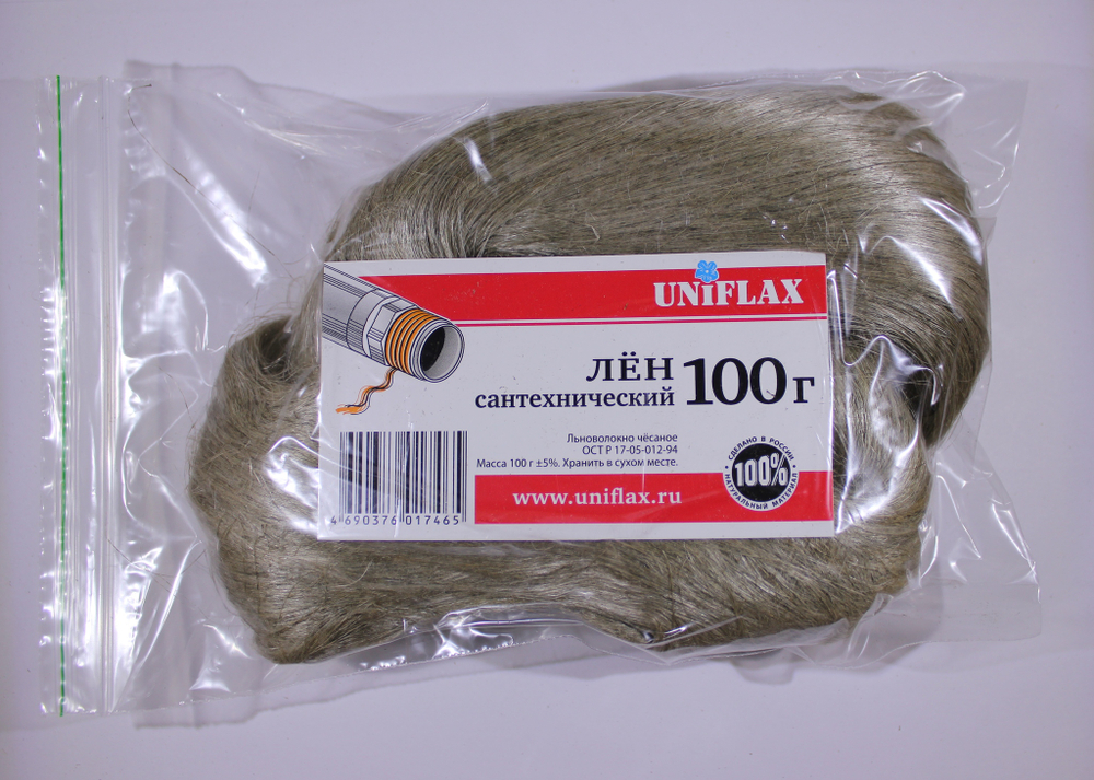 Лен сантехнический  100 г. (пакет)  UNIFLAX