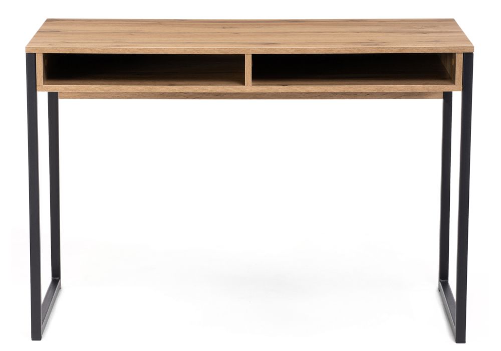 Письменный стол Леон Лофт 110х55х75 черный матовый / дуб вотан