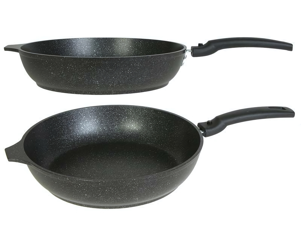 Сковорода 260/60мм темный мрамор с ручкой АП 20884