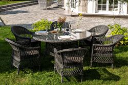 "Эспрессо–150 S" обеденная группа плетеная, цвет графит
