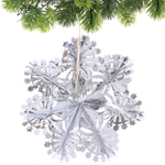Украшение фольгированное «Сказочная снежинка» d-30 см, Серебро