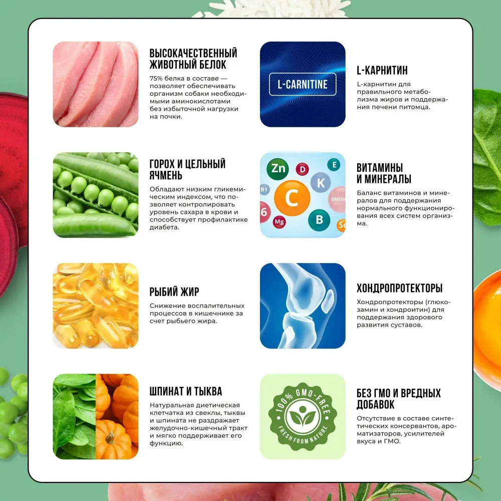 Сухой корм BOWL WOW для щенков мелких пород собак с индейкой, рисом и добавлением шпината