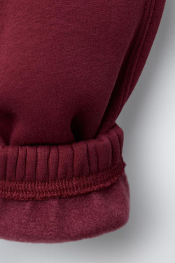 ZARA КОМПЛЕКТ ИЗ ТОЛСТОВКИ И ДЖОГГЕРОВ С ВЫШИВКОЙ, ГРАНАТОВЫЙ