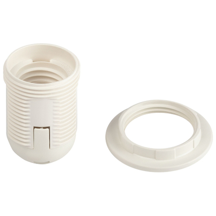 Патрон ЭРА Е27 с кольцом пластик белый без наклейки групповая упаковка 50 шт