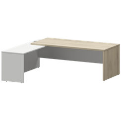 Стол руководителя левый KZP-22L Кронберг/Белый 2200x2000x750 Кортез