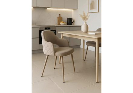 Стул на металлокаркасе Woodville Гутрид ромбы сзади капучино