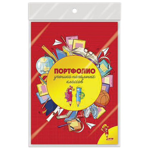 Листы-вкладыши "Веселые карандаши" для портфолио школьника, 16 листов, HATBER