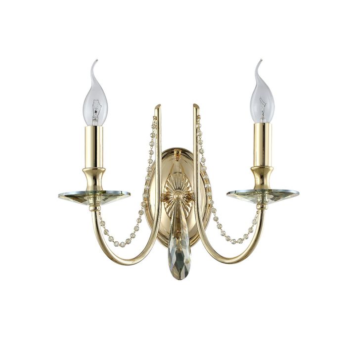 Бра Crystal Lux Victoria AP2 Gold/Amber